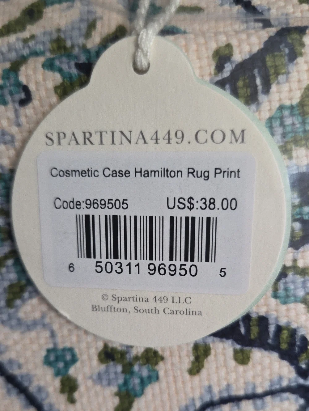 Spartina 449 Cosmetic Case  Hamilton Rug Print NEW